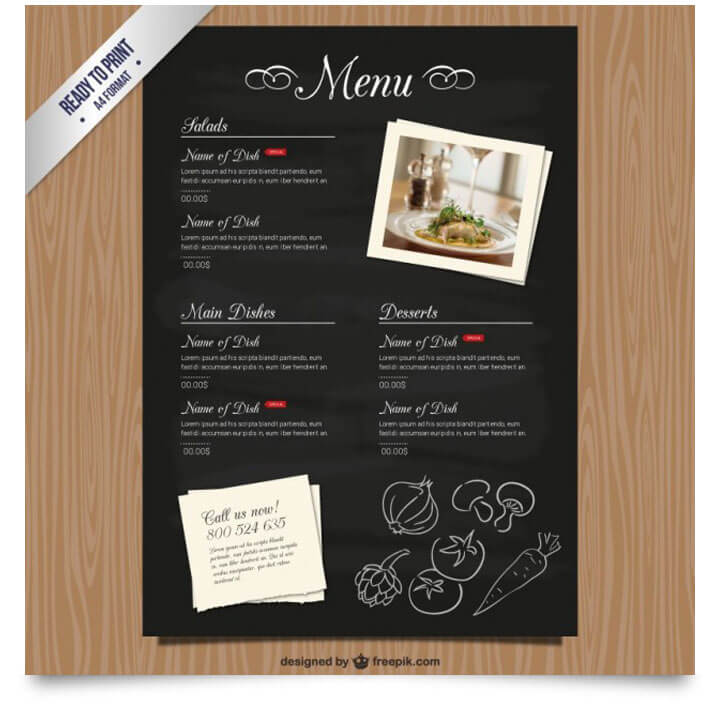 cmyk restaurant brochure