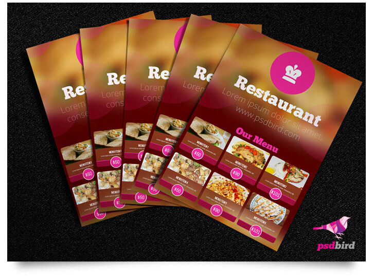 free restaurant menu card