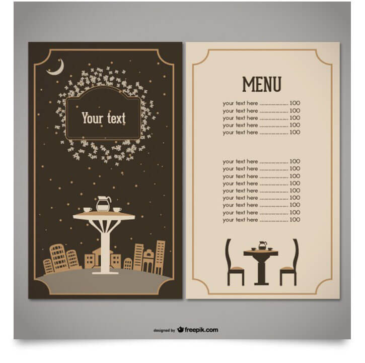 restaurant menu free vector