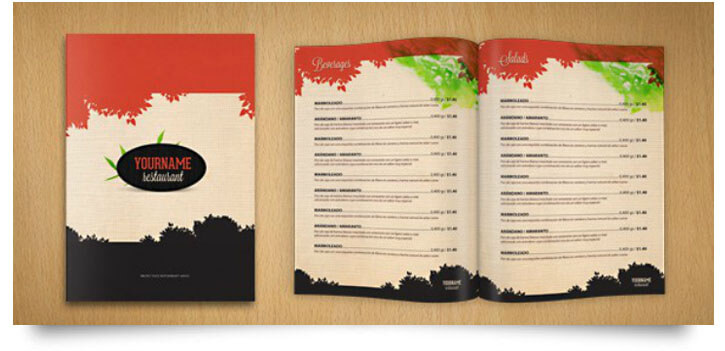 restaurant menu psd template