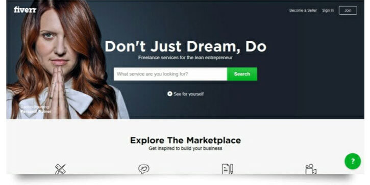 fiverr home page