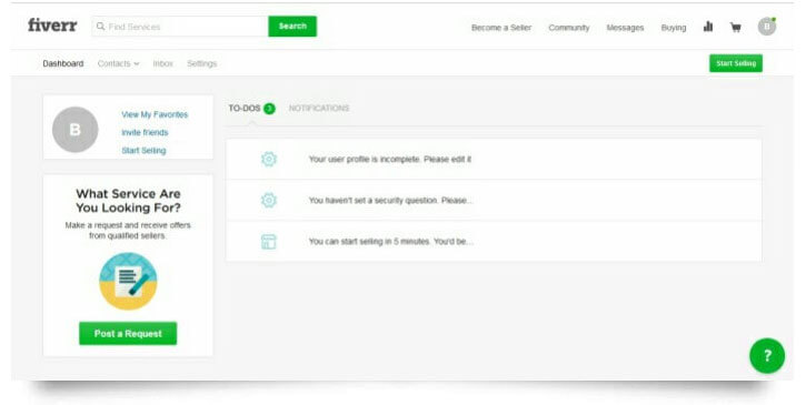 fiverr profile setup