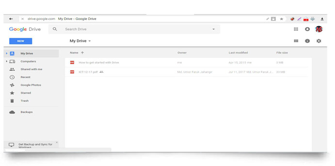 Using Google Drive from Your Browser
