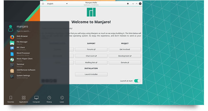 manjaro linux distro