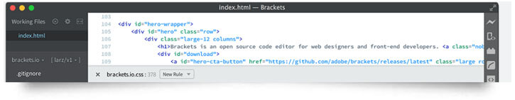 brackets code editor