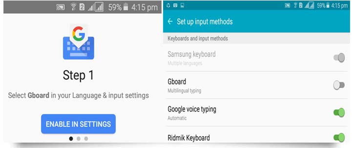 enable gboard