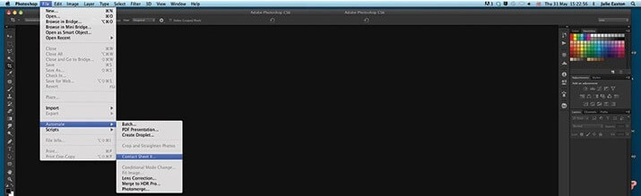 automate contact sheet photoshop