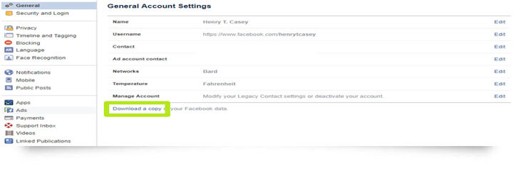 facebook settings