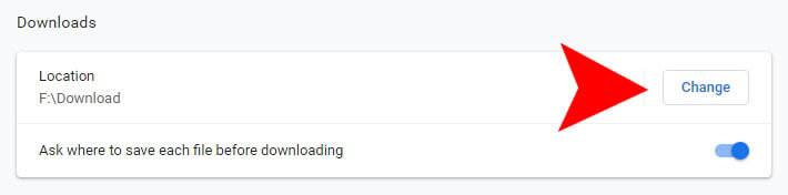 google chrome download location