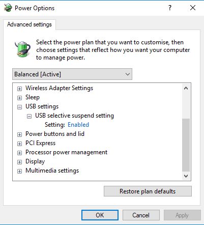 usb settings