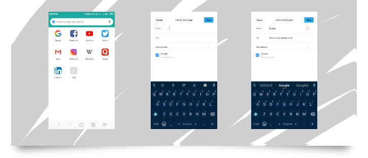 how to add a speeddial icon in mint browser