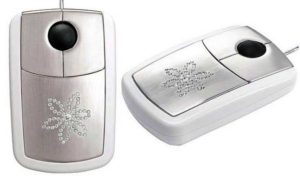 White-Gold-USB-Mouse