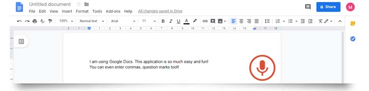 how to apply punctuation on google docs using voice comand